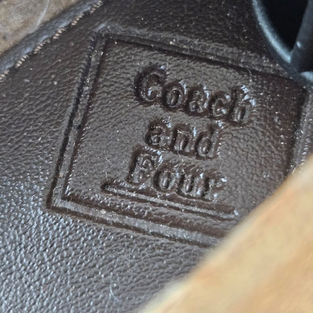Coach And Four Tan Suede Womens Moccasins Size 9 Brown Laces Rubber Sole Flats - Picture 2 of 9